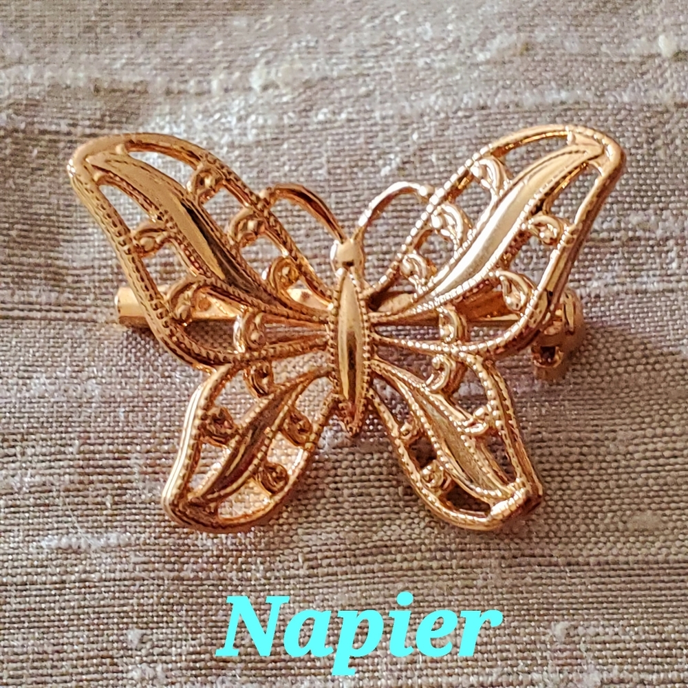 Napier double butterfly brooch pin